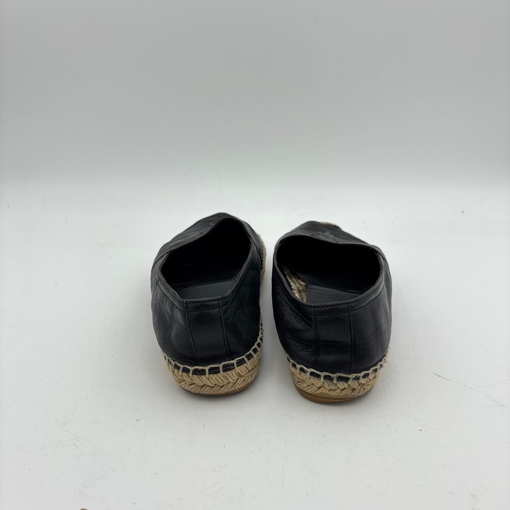 YSL Saint Laurent Logo Leather Espadrille Shoes Women's 39 US 9 - Picture 4 of 15